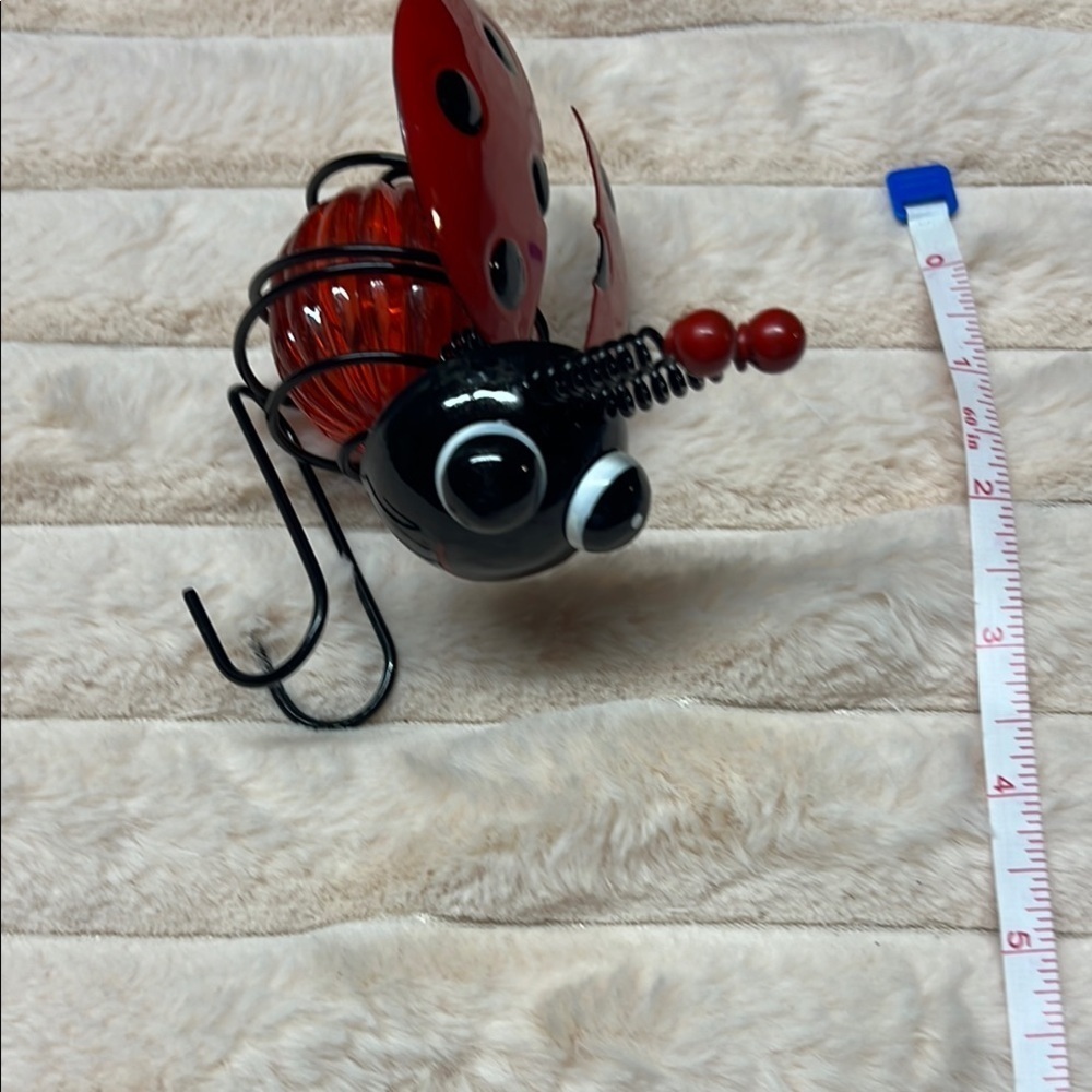 Red and Black Ladybug Metal Sculpture